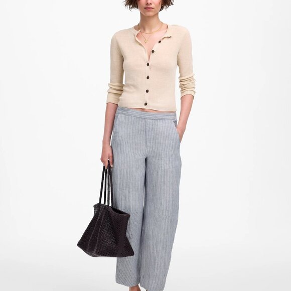 Madewell Pull-On Barrel-Leg Pants, Linen, Sz SMALL, NWT - Picture 1 of 10